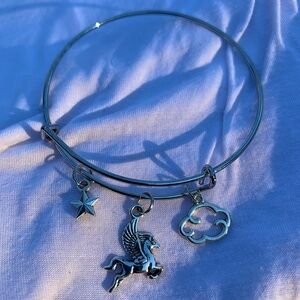 Brand New! Handmade! Adjustable Charm Bangle Bracelet!